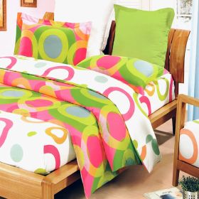 Blancho Bedding - [Rhythm of Colors] 100% Cotton 3PC Mini Comforter Cover/Duvet Cover Set (Full Size)