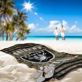 Raiders OFFICIAL NFL Realtree "Stripes" Beach Towel; 30" x 60"