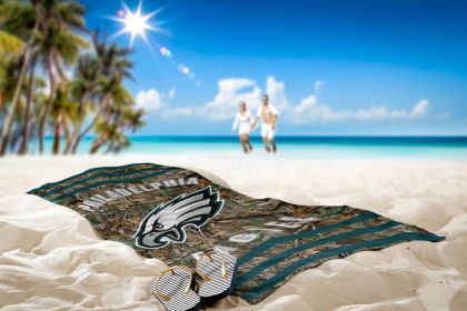 Eagles OFFICIAL NFL Realtree "Stripes" Beach Towel; 30" x 60"