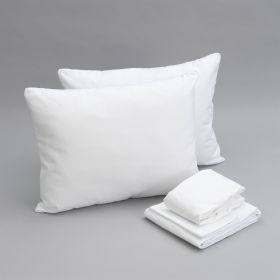 Essentials Bedding Bundle King Split: Pillows, Sheet Set, Mattress Protectors