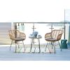 Manhattan Comfort Antibes 1.0 Steel Rattan 3-Piece Patio Conversation Set with Cushions in Grey