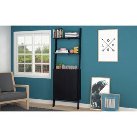 Manhattan Comfort Cooper Ladder Display Cabinet with 2 Floating Shelves in Black