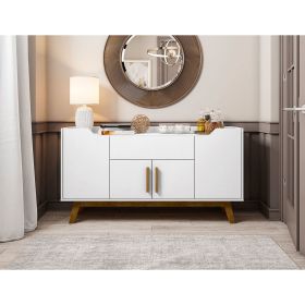 Manhattan Comfort Addie 53.54 Sideboard with 5 Shelves in White