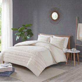 3 Piece Cotton Seersucker Duvet Cover Set