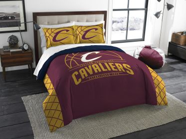 Cavaliers OFFICIAL National Basketball Association; Bedding; "Reverse Slam" Full/Queen Printed Comforter (86"x 86") & 2 Shams (24"x 30") Set by The No