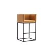 Manhattan Comfort Embassy 34 in. Metal Counter Height Bar Stool in Clay