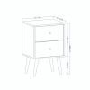 Manhattan Comfort Liberty Mid-Century Modern Nightstand 2.0 with 2 Full Extension Drawers in Rustic Brown and Aqua Blue