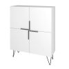 Manhattan Comfort Beekman 43.7 Low Cabinet with 4 Shelves in White