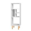 Manhattan Comfort Essex 42.51 Bookcase with 5 Shelves in White and Zebra