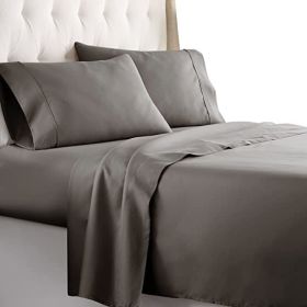 Twin Size Sheets Set - Bedding Sheets & Pillowcases w/ 16 inch Deep Pockets - Fade Resistant & Machine Washable - 3 Piece 1800 Series Twin Bed Sheet S (Color: Grey, Piece Type: 3 Piece 1800 Series Twin)