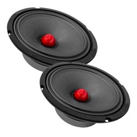 5 CORE 8 Inch Mid Range Bullet Pro Audio Car Speaker Red Aluminium Bullet Loudspeaker 500W Max 8 Ohms - Premium Quality Audio Door Speakers for Car or (size: 2PCS Car Audio Speakers 8oHM)