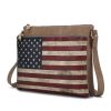 MKF Collection Madeline Printed Flag Vegan Leather Women Crossbody Bag by Mia K