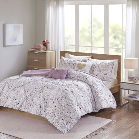 Metallic Printed and Pintucked Comforter (Color: as Pic)