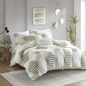 3 Piece Cotton Blend Chenille Duvet Cover Set (Color: as Pic)