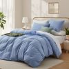 100% Washed Cotton Duvet Cover Set, Durable Fade-Resistant Natural Bedding Set (No Comforter)