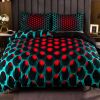 3pcs Y2K Stereoscopic Dense Holes Pattern Bedding Set; Colorful Duvet Cover Set (Without Quilt)